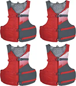 Coast Guard Approved Life Jackets: Stohlquist Fit Adult PFD Life Vest | Pack of 4 | Coast Guard Approved, Adjustable Size, Unisex, Lightweight, High Mobility, PVC Free Life Jacket - Value Pack by Store Stohlquist Store