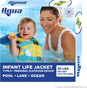 Infant Life Jackets: Aqua US Coast Guard-Approved Life Jacket, PFD with Comfortable Flex-Form-Fit Design, Infants/Kids/Youth by Brand: Aqua LEISURE