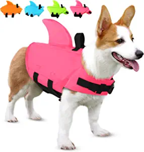 Pet Life Jackets: SUNFURA Dog Shark Life Jacket, Ripstop Dog Swimming Vest Pet Life Preserver for Pool with Rescue Handle & Superior Buoyancy, Small Medium Dog Life Jacket Dog Floats for Swimming, Boating (Pink,S) by Brand: SUNFURA