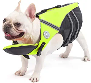 Pet Life Jackets: French Bulldog Life Jacket, Pet Life Vest, Dog Lifesaver Preserver with Handle & Reflective, for Swim, Pool, Beach, Boating by Store Petglad Store