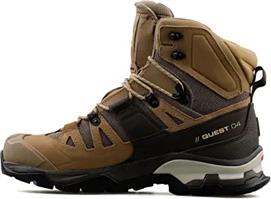 Salomon Hiking Boots Mens: Salomon Quest 4 Gore-TEX Hiking Boots for Men, Kelp/Wren/Bleached Sand, 8.5 by Store Salomon Store