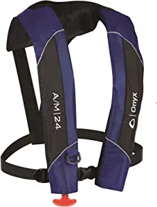 life jackets for adults: Onyx A/M-24 Automatic/Manual Inflatable Life Jacket, Blue by Store Onyx Store