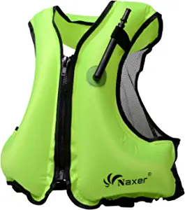 life jackets for adults: NAXER Swimming Vests for Adults - Inflatable Kayak Safety Jackets for Kayaking Paddling Snorkeling Boating Canoeing - Packable Lightweight Water Sports Jackets for Men and Women 90-160 lbs by Brand: NAXER